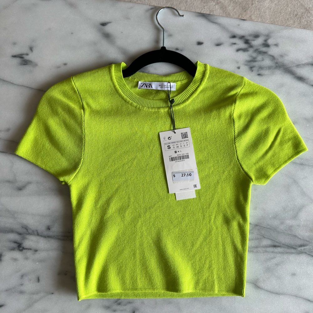 Lime green sweater T-shirt